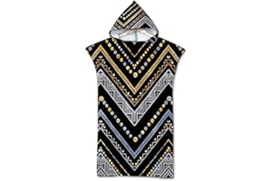 PEIHUODAN Asciugamano Microfibra Mare Grande Poncho Asciugamano Microfibra Mare Spugna XXL XL Uomo Donna Poncho Mare Ragazzo 12-14 Anni retrò Poncho Surf Accappatoio Poncho Adulto (Nero,75X110 cm)