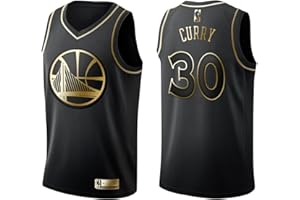 NHNKR Maillot de Basketball en Or Noire No.24/23/30,Chemise de Sport de Sport sans Manches Unisexe