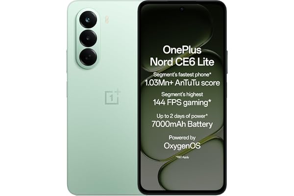 OnePlus Nord CE6 Lite | 6GB+128GB | Vivid Mint | Segment's Fastest Dimensity 7400 Apex Processor | 7000mAh Battery | Segment'
