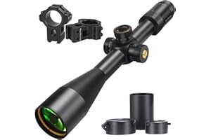 ‎WESTHUNTER WestHunter Optik HD-N 6-24x50 FFP Jagd Zielfernrohr, 30 mm Taktisch First Focal Plane Etched Glass 1/8 MOA Präzision Langstrecken Schießen FFP Gewehrzielfernrohre | Schwarz/Silber