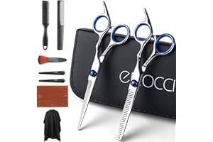 EMOCCI PRO Ciseaux Coiffure Cheveux Professionnel Cisailles Barber sculpteurs Lot kit Famille Coupe de cheveux outil de Barber salon et usage domestique