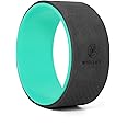 WISELIFE Yoga Wheel For Men & Women | Big Circle Wheel For Abs, Home Training, Deep Tissue Massage, Back Pain, Stretching, Back Bends, Sweat Resistant | 12.75x5.75 inch (Black-Torquoise)
