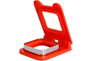 FUNLOV Sandwich Cutters and Sealer,Stainless DIY Sandwich Crimpers,Breakfast and Lunch Bread Sandwich Square Maker for Boys,Girls and Adult (Red)