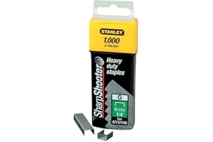 Stanley 1-TRA704T Zszywki typu G", srebrne, 6 mm, zestaw 1000 sztuk, żółte