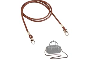 MEGAVOW 1 PCS Bandouliere pour Sac a Main, Sangle d'Épaule Poignées de Sac en PU Cuir, Remplacement Sangle Anse de Sac Femme, Lanière Épaule pour Sac à Main avec Métal Boucles, Marron, 120cm