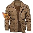 TACVASEN Men's Winter Jacket Cotton Military Jackets Fleece Lined Thick Work Coats Warm Cargo with Hooded A.149