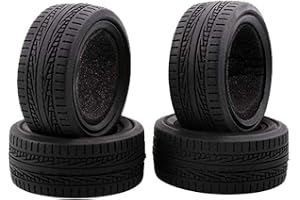 KEEDA 4 stycken gummidäck med skuminlägg, däck för 1/10 Traxxas HSP Tamiya HPI Kyosho RC On Road Runflating Touring bil (T, 62 mm)