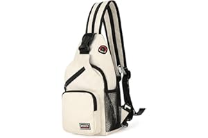 FANDARE Donna Zaino Monospalla Zaini Piccolo con Foro per Auricolare Borse a Spalla Ragazze Sling Bag Borsa a Tracolla Sport All'aperto Trekking Spalla Zaini Poliestere Durevole