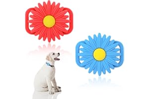 MultiValue 2 Pcs Airtag Holder for Dog Cat, Silicone Dog Tracker Covers Safety and Anti-lost Airtag Dog Collar Holder Pet Airtag Case Compatible for Apple Airtag Pet Accessories (Red+Blue)