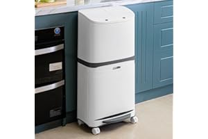 Warmiehomy Recycling Bins for Kitchen 48L Double Bin with Pedal Dry and Wet Separation Trash Can 3 Compartment Garbage Bin with Wheels
