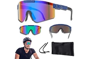 Amebleak Lunettes de Soleil de Sport, Lunette de Cyclisme Polarisées, Lunette Velo Route Homme Femme, Coupe Vent et Anti Buée Anti UV 400, Pour Cyclisme, Course à Pied, Pêche, Golf et la Randonnée