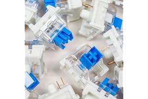 MARSHOPPER Outemu (Gaote) Blue Switches, 90-Pack, 3-Pin Clicky & Tactile (50gf) Dustproof Key Switches, Cherry MX & Gateron Compatible for DIY Mechanical Keyboard Replacement