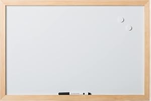 Bi-Office, Tableau blanc Magnétique Optimum, effaçable à sec, cadre en bois de pin, 60 x 45 cm
