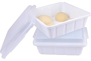 LUVCOSY 2 Pack Pizza Dough Proofing Box Tray, Stackable Storage Containers, Durable BPA Free Dishwasher Safe Tray, 30 x 30 x 9 cm (White)