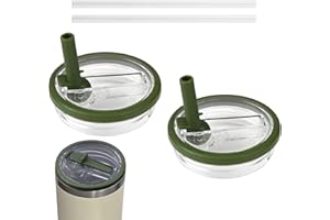ARROMI 2 Stück Ersatzdeckel für 40oz Becher (2-Strohdeckel+2-Strohhalme) für Stanley Cup Zubehor, Deckel Mit Transparent Pipette, Staubdichte Tumbler Abdeckungen Becher für Stanley Cup (Tiefgrün)