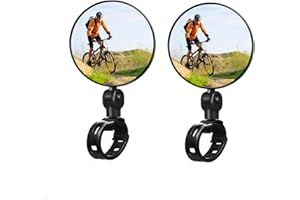 Ceeyoll 2 Pièces Rétroviseur vélo,Retroviser Moto Rotatif à 360°,Rétrovisers de Sécurité Convexes Rétroviseur vél électrique,Accessoire Vel pour 22-32mm Guidon pour Le vélo de Route de Montagne.
