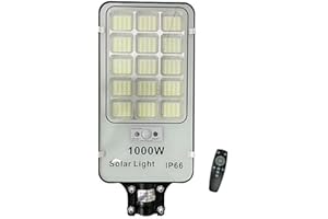 AntDau71 - Lampadaire solaire LED extérieur 1000W avec capteur crépusculaire et mouvement équipé de télécommande, réverbère solaire 420 LED IP66 6500k