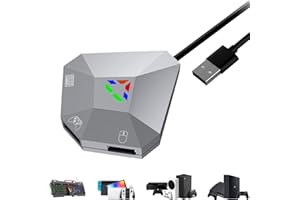 Megadream Keyboard and Mouse Adapter for Nintendo Switch, Xbox Series S/X, Xbox One, PS4/PS3, Switch Keyboard Mouse Converter Support Mouses Sensitivity/Aim Speed/Dead Zone Adjustment(gray)