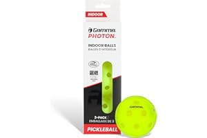 Gamma Sports Photon Indoor Pickleball Balls, USAPA Approved, Pickleball Accessories, Pack of 03