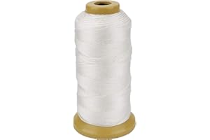 MCFANBE Nylonowy Sznurek dla Projektów DIY Rzemiosło Murowanie (Biały, 1mm-656 feet)