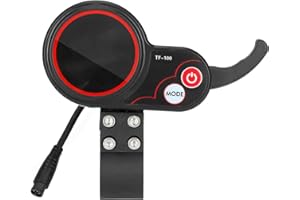 Wokyo Electric Scooter Thumb Throttle Speedometer with LCD Display, 2 in 1 TF - 100 LCD Display Meter Finger Throttle, Waterproof Plug for KUGOO M4 Pro Parts Electric Scooter 36-48 V (6 PIN)