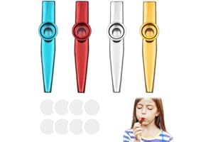 XUZOPIM 4 Pieces Colorful Kazoo Kazoo Instrument, Kazoo Musical Instrument, Viene Fornito Con 8 Membrane Kazoo, Professional Kazoo For Adults, Music Lovers