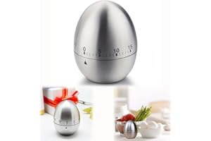 Itian Timer Meccanico a Forma di Uovo, Timer in Acciaio Inox con Il Cronometro, Utensile da Cucina Contaminuti