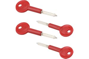 BRILEZE 4PCS Universal Brass Bolt Key Security Rack Bolt Keys 80mm Spare Star Key for Doors and Windows Locks Fire Door Pipe Well Door, Key Length 30mm, Red