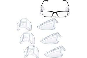 Sidoskärmar för glasögon, 3 par skyddsglasögon, sidoskydd, klar halkskydd för glas, TPU ögonskydd för små till medelstora gla