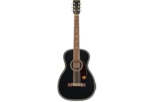 Gretsch Jim Dandy Deltoluxe Parlor Acoustic Guitar, Walnut Fingerboard, Tort Pickguard, Black