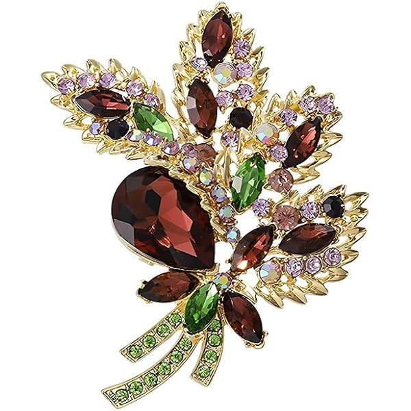 Lot De 4 Broches Fantaisie Pour Femme – Motifs Flocon, Pétales, Trébol, Nœud – Doré, Alliage