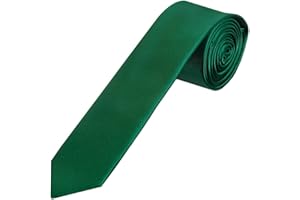 TIES R US Plain Forest Green Satin Skinny Boys Tie