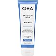 Gel Doccia Esfoliante Q+A all'Acido Salicilico per una Cura Corpo Rivitalizzante, detergente in gel, esfolia, leviga e ammorb