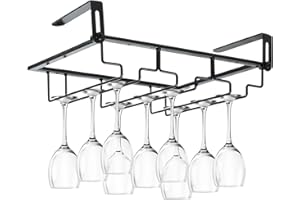 Kamiya Portabicchieri Sospeso Nessuna Perforazione Richiesta Porta Bicchieri Sospesi Porta Calici da Parete (3 Binari)