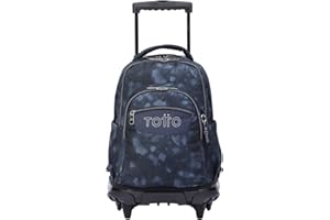 TOTTO Mochila escolar con ruedas gris nébula Renglones de color Gris