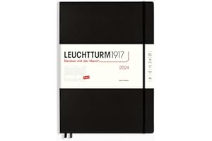LEUCHTTURM1917 367874 kalendarz dzienny Master (A4+) 2024, czarny, angielski, 12 miesięcy