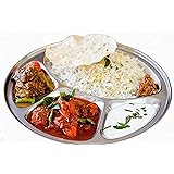 Rund 4 fack thali, rostfritt stål 4 fack rund thali, stål 4 fack rund tallrik, rund thali, middagstallrik, indisk thali, serv