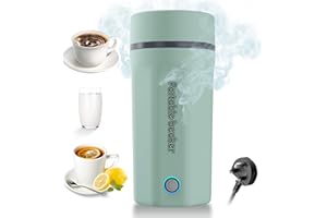 Emooncn 500ML Portable Travel Kettle Fast Boil Quiet Small Kettle Stainless Steel Mini Electric Kettle Auto Shut Off Travel Tea Kettles (Stainless Steel, Grenn travel kettle)