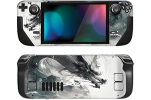 PlayVital Full Set Schutz Skin Decal für Steam Deck LCD, Custom Stickers Vinyl Decal Folie Faceplates Klebefolie für Steam Deck OLED Handheld Gaming PC–Tintengeistdrache