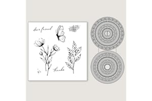 ASDNJYKNA 2024 Neue Metall Schneiden Sterben Und Stempel Set Blumenmuster Für DIY Geburtstage Scrapbooking Kunst Handwerk Glückwunschkarte (T6956-Stempel und Stanzformen Set)