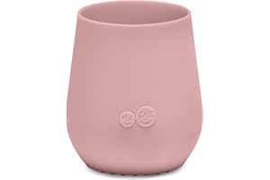 ezpz Tiny Cup (Rouge) – 100% Silikon-Trainingsbecher für Kleinkinder – entworfen von einem pädiatrischen Ernährungsspezialisten – ab 4 Monaten – babygeführte Entwöhnungsausrüstung und
