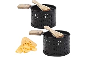 HOLSHOP Une Raclette à la Bougie, Appareil a Raclette avec Spatule Bois Inclues, Faites Fondre Votre Fromage en 3 Minutes, Devant la télé ou même en Pique Nique (2 pc)
