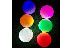VIENTIANE Palline Golf Luminose, 6 Pezzi Palline Golf, Luci Golf a LED, Palline Golf Luminose a LED Elettroniche per l'Allenamento Notturno con Colpi a Lunga Distanza e (Rosa Rosso Blu Verde Giallo Bianco)