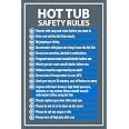 2x Hot Tub Safety Rules Schilder Aus Aluminium – Wetterfest, 25,4x35,6 Cm