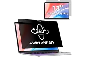 PROTESCREEN 360° Filtre de Confidentialité pour MacBook Pro 13 Pouces (2016-2022, M1,M2) & MacBook Air 13" (2018-2021, M1),Filtre Anti Espion Protection Ecran,Laptop Privacy Screen pour Mac