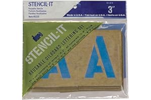Duro by Graphic Products Stencil-It - Juego de Plantillas para Tablas de Aceite, 5 cm, 3, 1