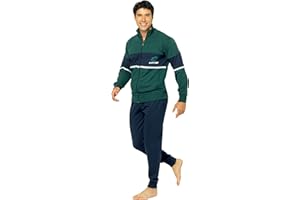 LOTTO homewear Tuta Sportiva Uomo in Cotone Garzato Pimavera Estate Leggera S M L XL XXL 3XL 4XL 5XL