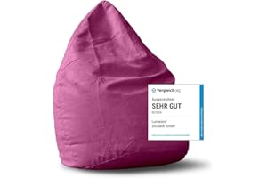 Lumaland Sitzsack Luxury 60x45cm | Microvelours Beanbag mit extra weichem & robustem Stoff | Für Erwachsene & Kinder| Ideal geeignet für Kinderzimmer | Sessel & Stuhl Bean Bag [Pink]