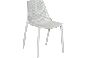 METRO Professional Chaise d'extérieur, en polypropylène, empilable, Chaise Jardin terrasse Balcon bistrot, Blanc