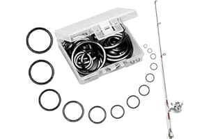 Xueniu 65PCS Fishing Rod Repair Kit 13 Different Sizes Accessories Ceramic Guides Ring Set Wear-Resistant Fishing Pole Rodding Eye for Repairing Fishing Rodsplacement for Rod Tip Repair (3mm~30mm)